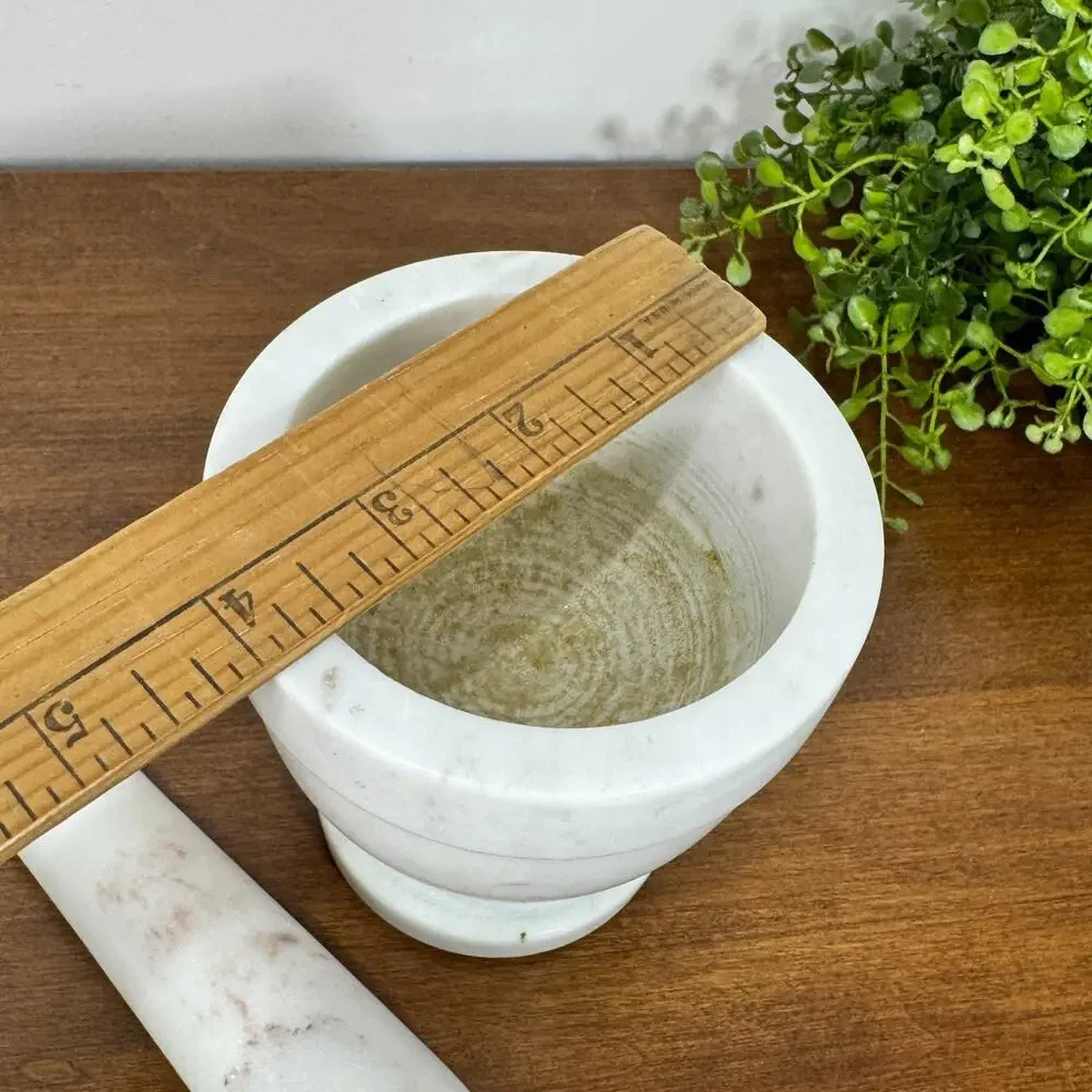 White Marble Mortar and Pestle 4.25